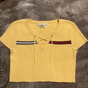 Tommy Hilfiger Pale Yellow Crop Top